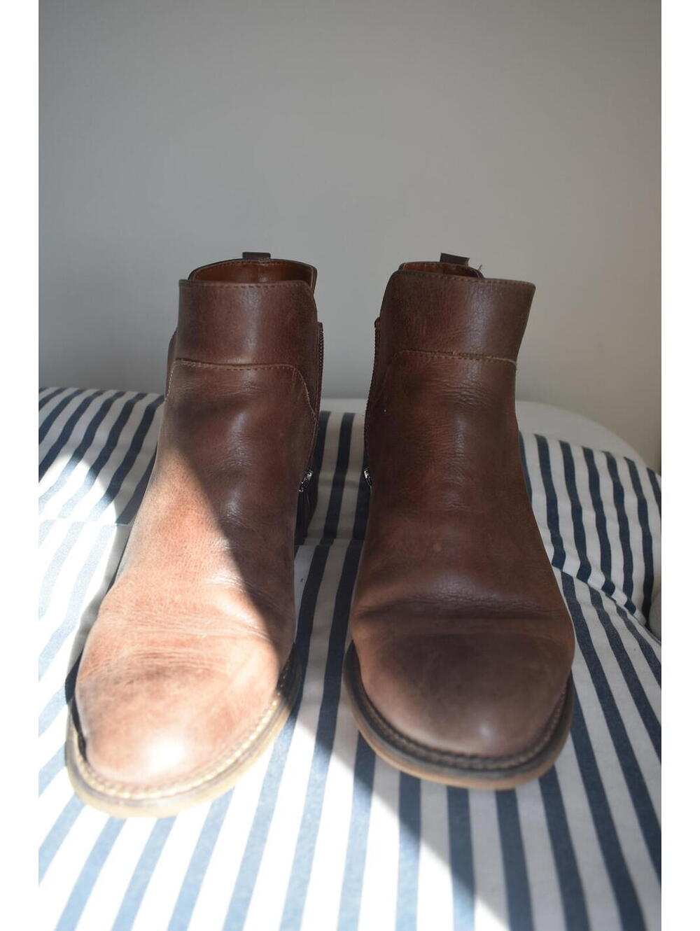 Franco Sarto Brown Leather Ankle Boots Size 8.5M